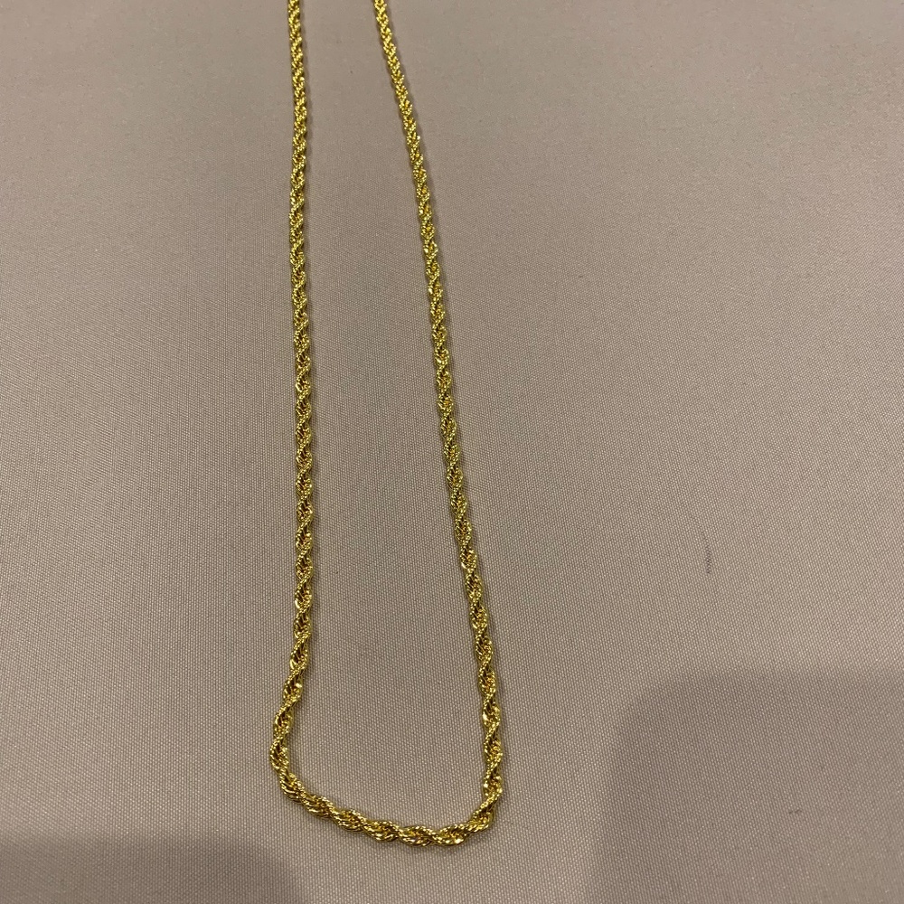 Goldtone 11 1/2” L & 1/8” W Rope Chain Necklace Brand New